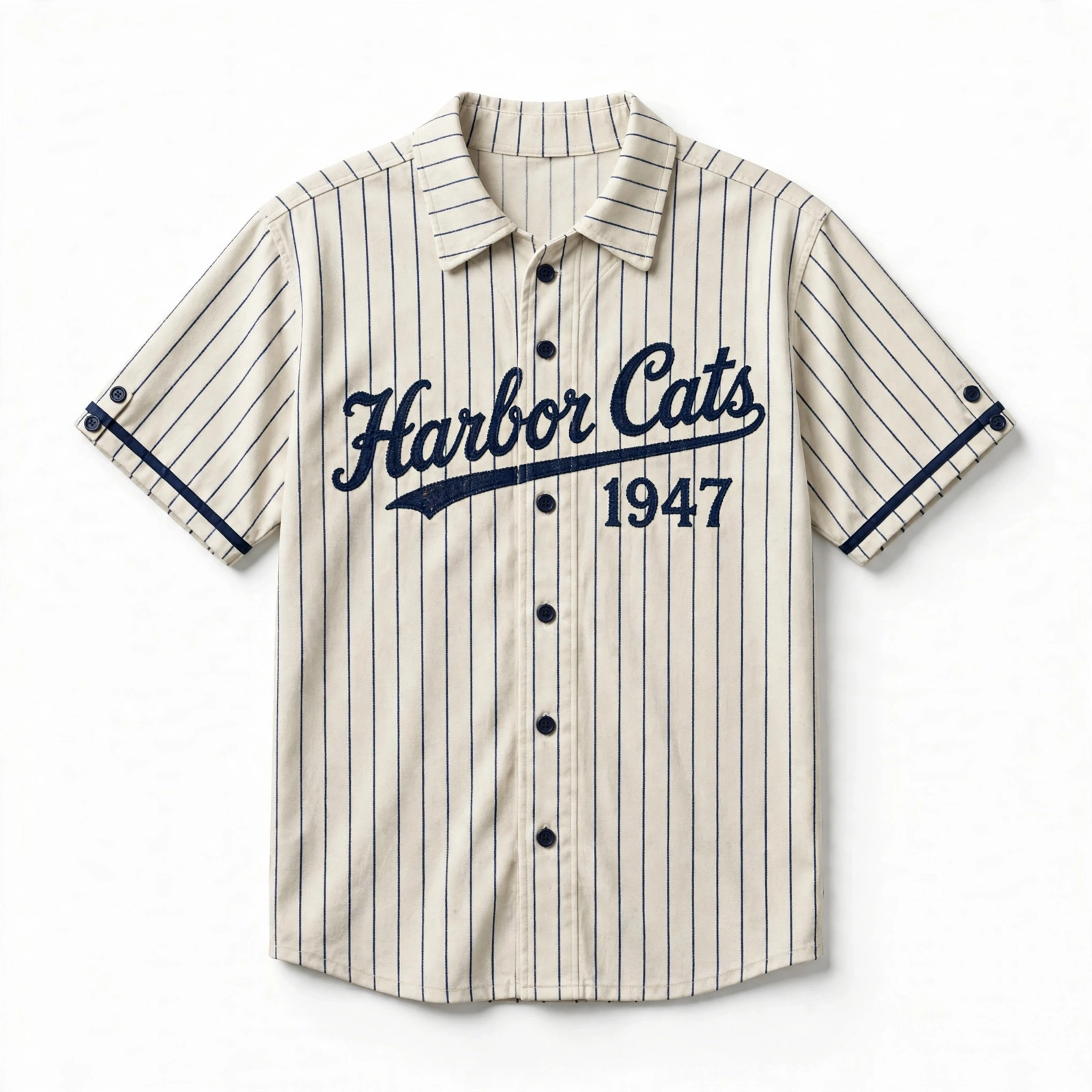Vintage Baseball Jersey – Retro Pinstripe Design, Custom Team Name