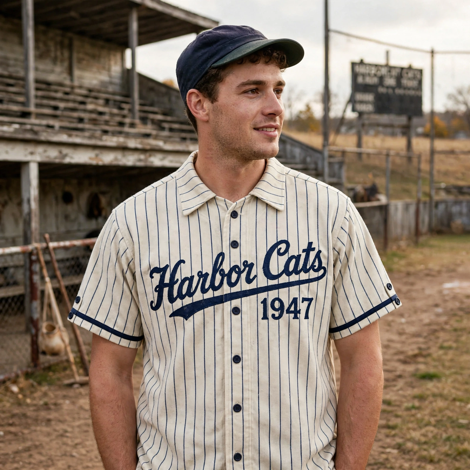 Vintage Baseball Jersey – Retro Pinstripe Design, Custom Team Name - Image 2