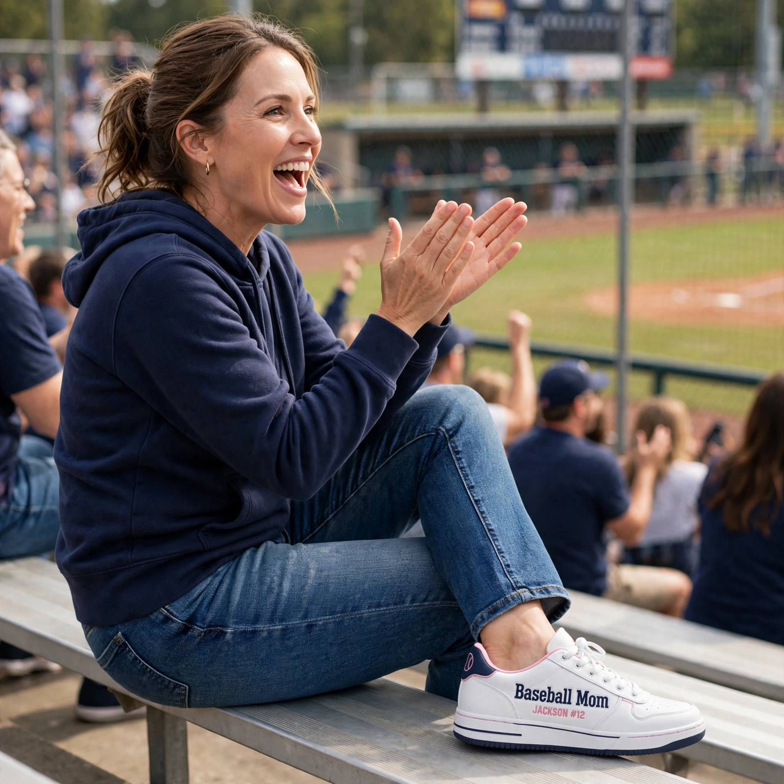 Baseball Mom Sneakers – Custom Player Name Game Day Shoes - Image 2