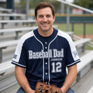 Alternative view of Baseball Dad Jersey – Personalized Player Name Supporter Shirt